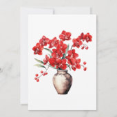 Rode Orchideeën Winter Zomer Huwelijksuitnodiginge Kaart (Achterkant)