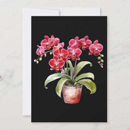 Rode Orchideeën Winter Zomer Huwelijksuitnodiginge Kaart (Achterkant)