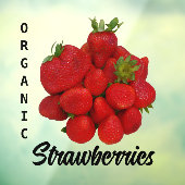 Rode Organische Aardbeien Fotografisch Raamsticker (Vel 3)