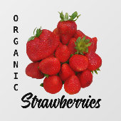 Rode Organische Aardbeien Fotografisch Raamsticker (Vel)