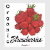 Rode Organische Aardbeien Fotografisch Sticker (Vel)
