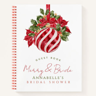 Rode Ornament Feestelijk & Bruid Bruiloft Gastboek Notitieboek