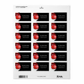 Rode Ornament Kerst Adresetiketten Etiket (Full Sheet)