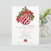 Rode Ornament Kerstvakantie Vrijgezellenfeest Kaart (Staand voorkant)