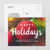 Rode Ornament Medische kliniek Vakantie Groeten Briefkaart (Voorkant / Achterkant)