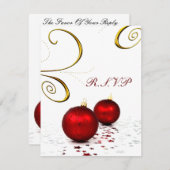 rode ornament winterbruiloft rsvp (Voorkant / Achterkant)