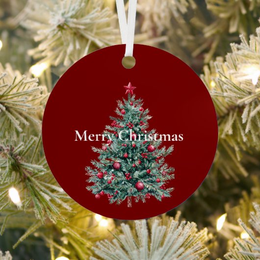 Rode Ornamenten en de kerstboom (Insitu)