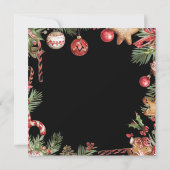 Rode Ornamenten Groen Grensplein Open Huis Kaart (Achterkant)