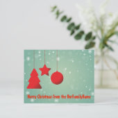 Rode Ornamenten Kerst Kaart op Maat (Staand voorkant)