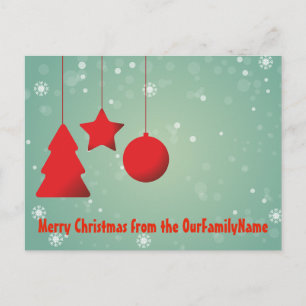 Rode Ornamenten Kerst Kaart op Maat
