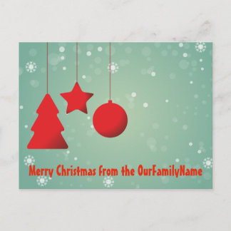 Rode Ornamenten Kerst Kaart op Maat