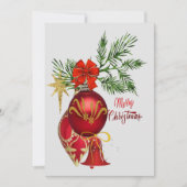 Rode Ornamenten Kerstkaart (Voorkant)