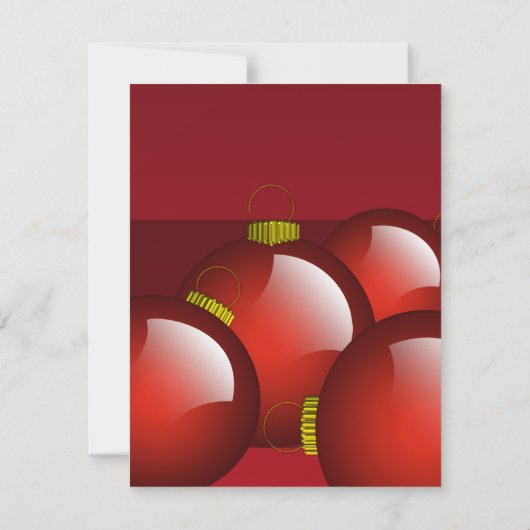 Rode Ornamenten kerstmis: uitnodigingen van de bin (Achterkant)