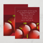 Rode Ornamenten kerstmis: uitnodigingen van de bin (Voorkant / Achterkant)