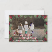 Rode Ornamenten Kerstvakantie Familie | FOTO Kaart (Voorkant)