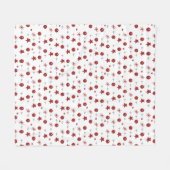 Rode Ornamenten & Sterren Kerst Dekens van Fleece (Voorkant (Horizontaal))