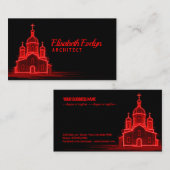 Rode Orthodoxe Kerk Schets op Zwarte Achtergrond Visitekaartje (Voorkant / Achterkant)