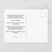 Rode Osteopathische Medische School Afstuderen Fot Aankondigingskaart (Achterkant)