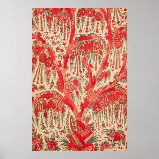 Rode Ottomaanse Boom des Levens Kunstprint Vintage Poster (Voorkant)