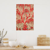 Rode Ottomaanse Boom des Levens Kunstprint Vintage Poster (Keuken)