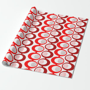 Rode ovale stralen cadeaupapier