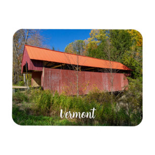 Rode overdekte brug in Vermont Magneet