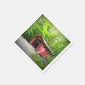 Rode overdekte brug papier servet (Hoek)