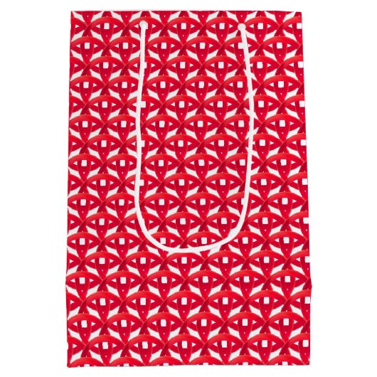 Rode overlappende cirkels medium cadeauzakje (Achterkant)