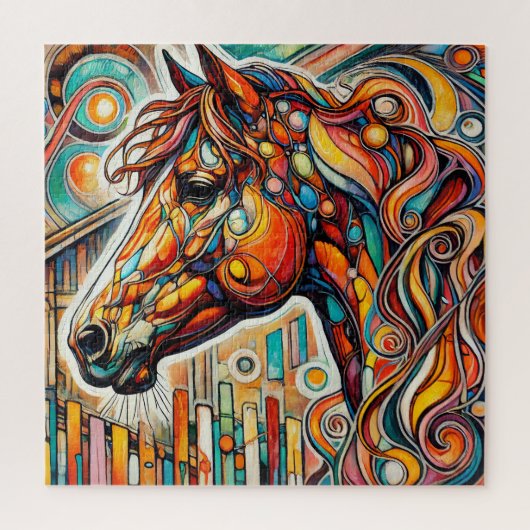 Rode Paard 600 Stuk Vierkante Puzzel (Verticaal)