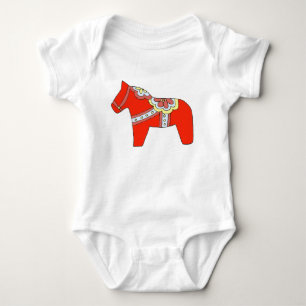 Rode paard baby tee romper