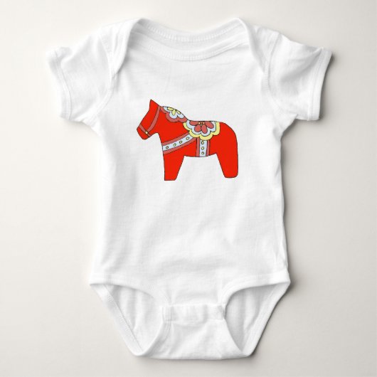Rode paard baby tee romper (Voorkant)