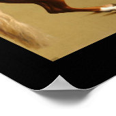 RODE PAARD EN GRIJS GESTIPPELD PAARD POSTER (Hoek)