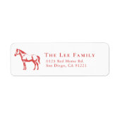 Rode Paard Retouradres Etiket (Voorkant)
