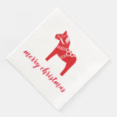 Rode Paard Scandinavisch Noords Vrolijk Kerstfeest Servet (Hoek)