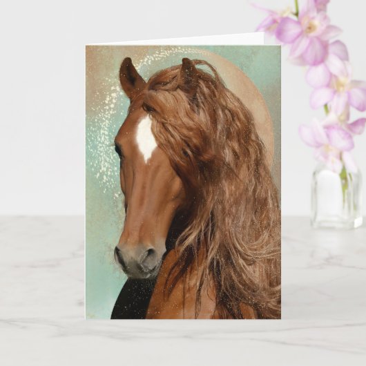 Rode Paard - Wenskaart Kaart (Orchidee)