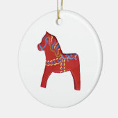 Rode paarden keramisch ornament (Links)