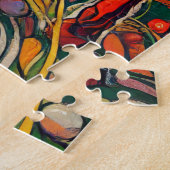 Rode paarden op de berg 600 stuk puzzel (Zijkant)