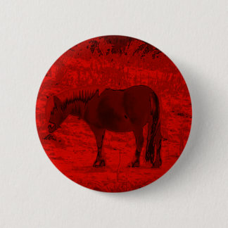 Rode paarden ronde button 5,7 cm