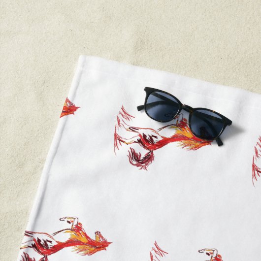 Rode paarden strandlaken (In situ)