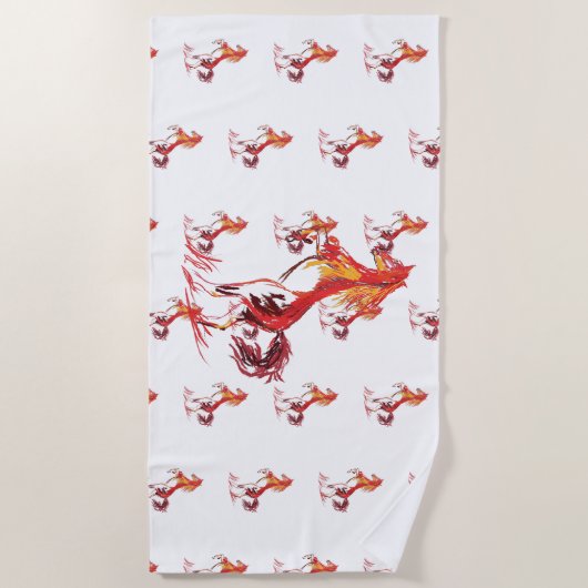 Rode paarden strandlaken (Voorkant)