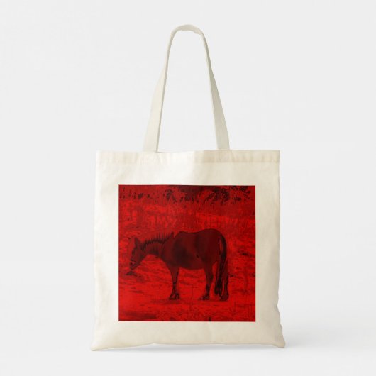 Rode paarden tote bag (Achterkant)