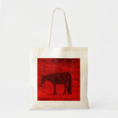 Rode paarden tote bag (Voorkant)