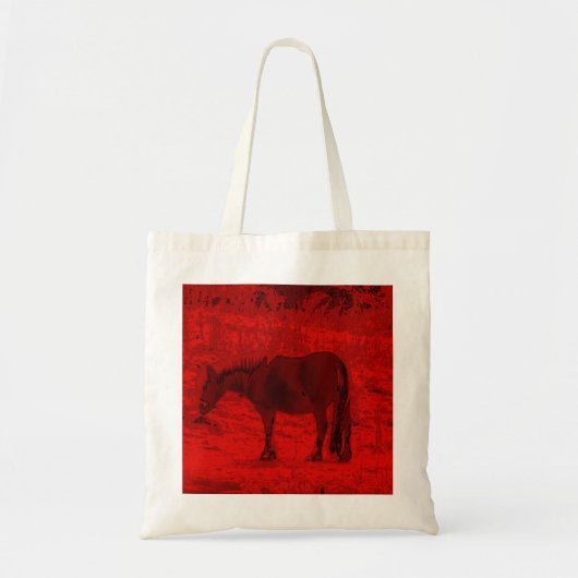 Rode paarden tote bag (Voorkant)