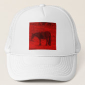 Rode paarden trucker pet (Voorkant)