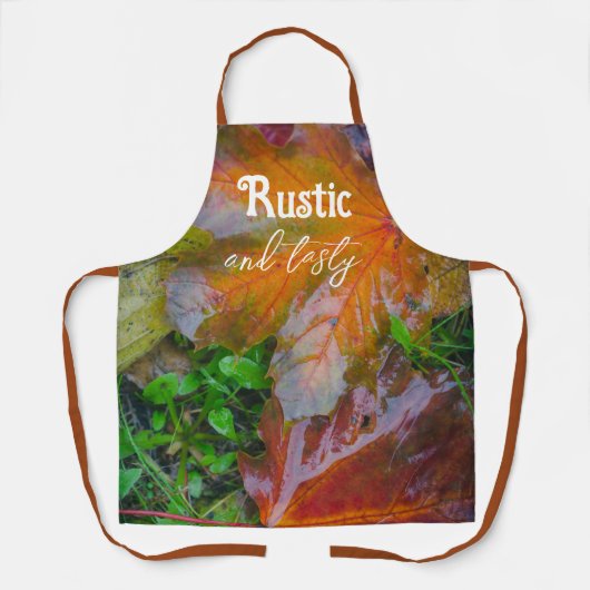 Rode paardenbladeren schort (Voorkant)