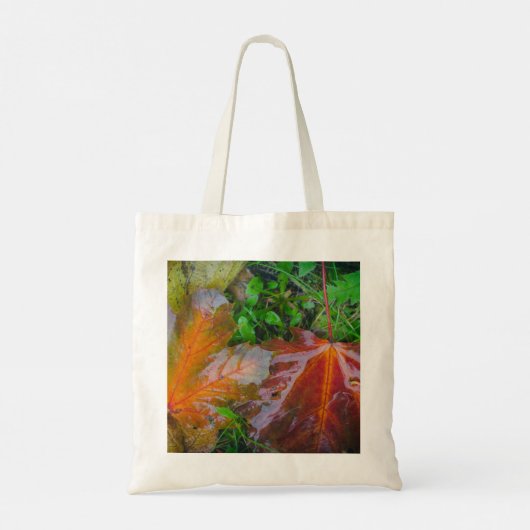 Rode paardenbladeren tote bag (Achterkant)