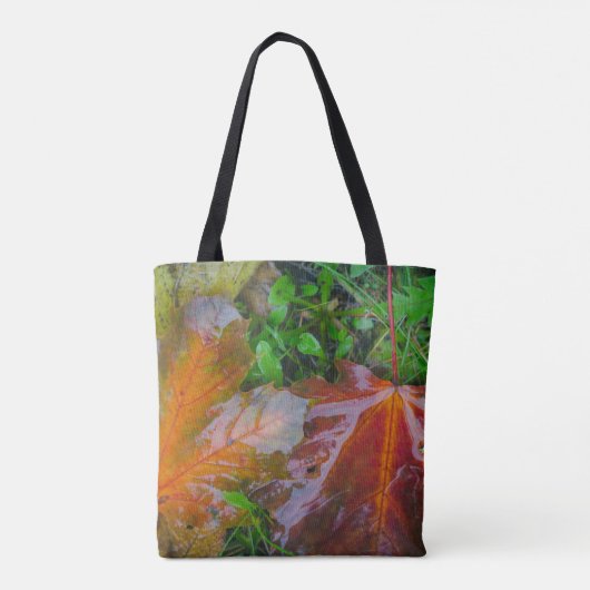 Rode paardenbladeren tote bag (Achterkant)
