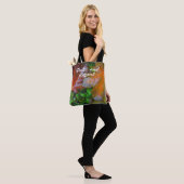 Rode paardenbladeren tote bag (Op model)