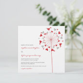 Rode paardenbloemen houden van zomer bruiloft uitn kaart (Staand voorkant)