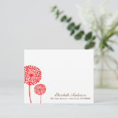 Rode paardenbloemen platte kaart (Staand voorkant)